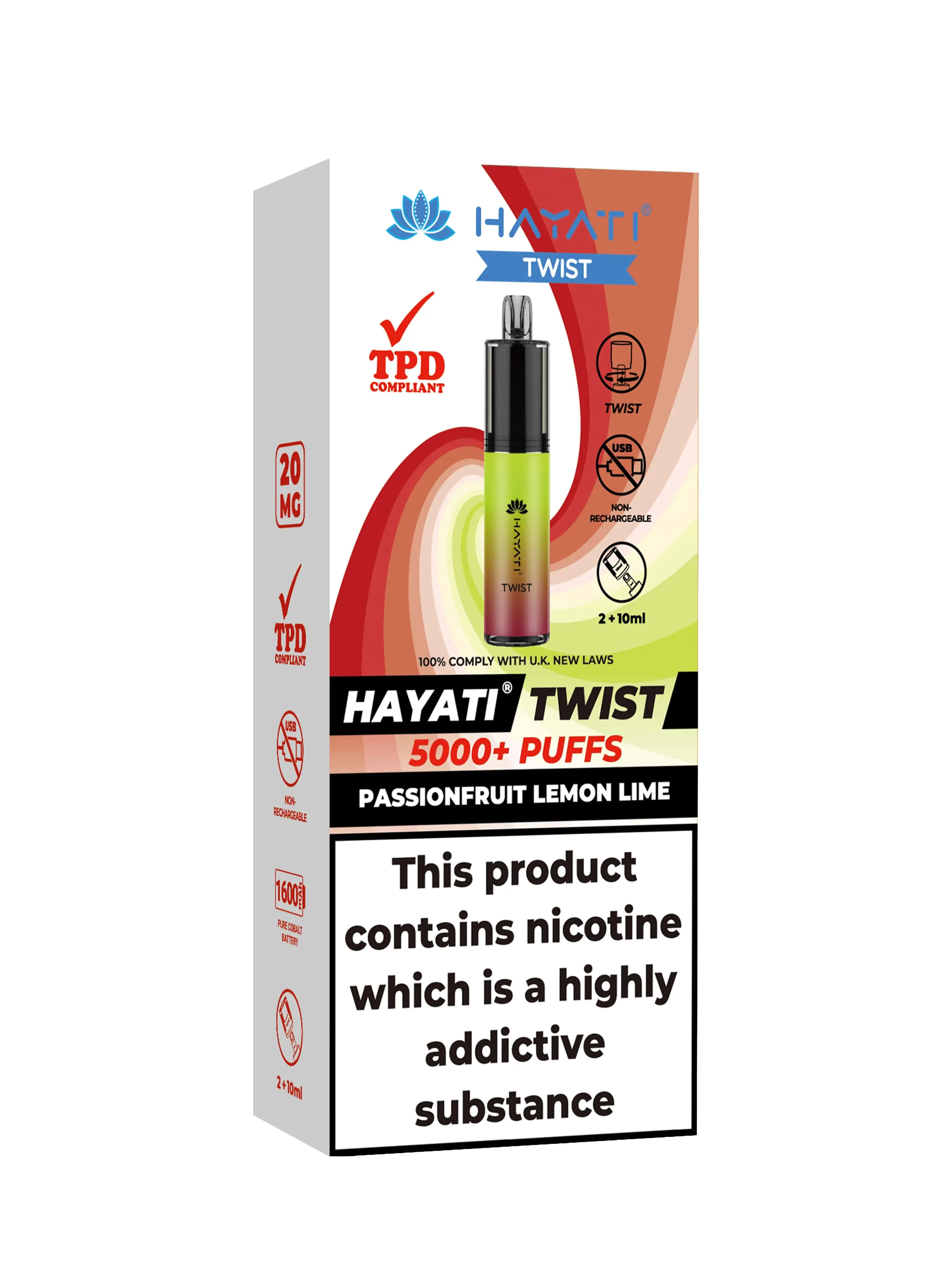 Passionfruit Lemon Lime Hayati Twist 5000 Disposable Pod Kit